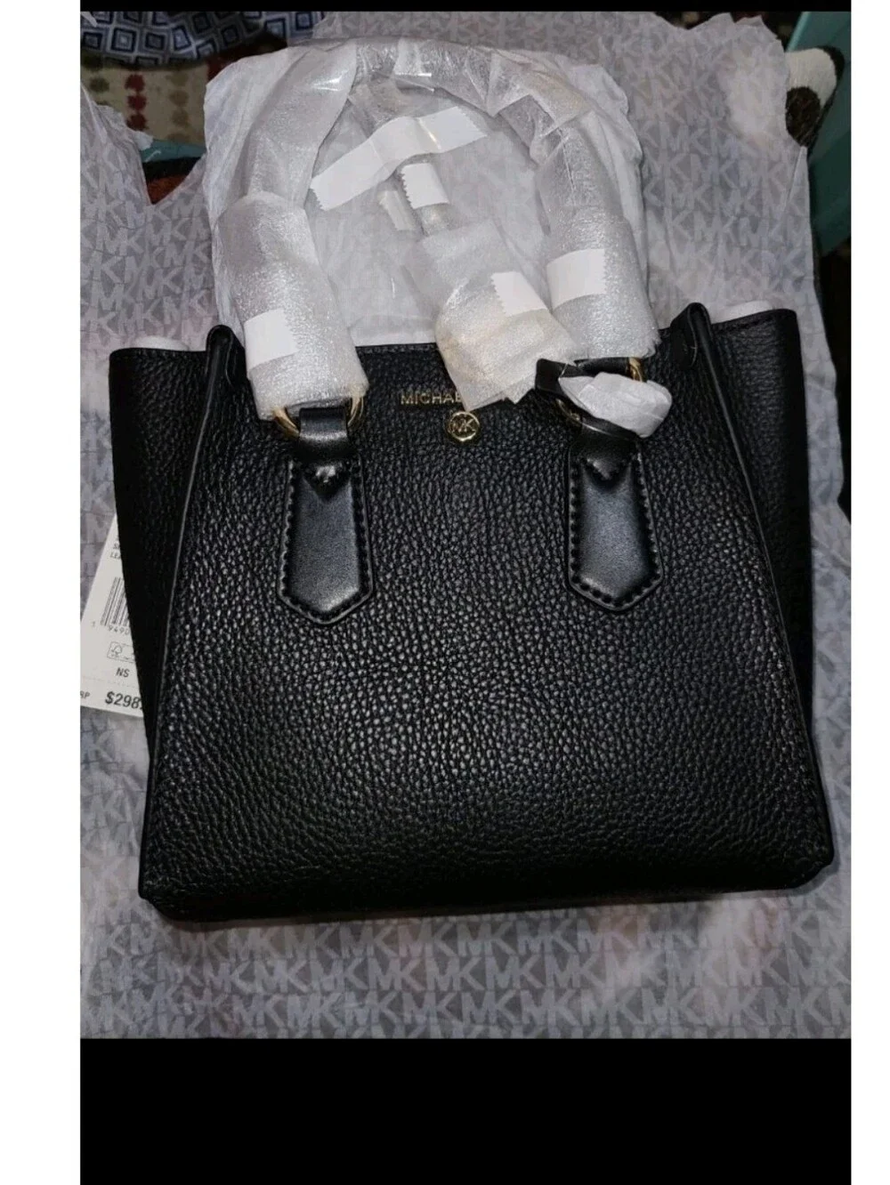 Michael Kors Sm. Black Pebbled Leather Satchel with Gold Accents Authentic*